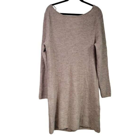 NWT H&M Women's Wool Blend Square Neckline Beige Knit Sweater Dress Size XXL - Picture 8 of 12